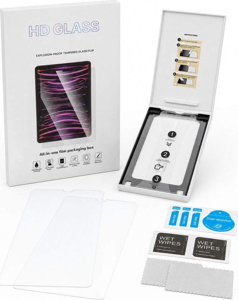 Five-E Apple iPad 10. Nesil (10.9) Kolay Uygulama Aparatlı Temperli 2'li Cam Ekran Koruyucu (Kutulu) - 2 Adet A2757 A2696