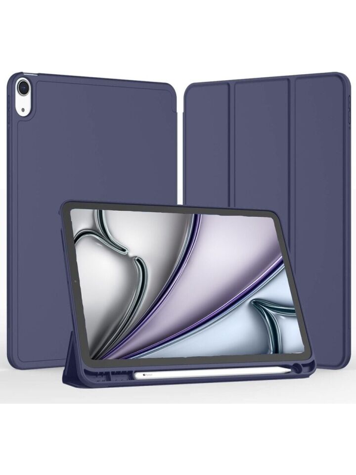 Apple iPad 11. Nesil (A16) 11 Inc (2025) Kılıf Ekran Koruyucu ve Stylus Kalemli 3'ü 1 Arada Full Gear Set A3354 A3355 Lacivert