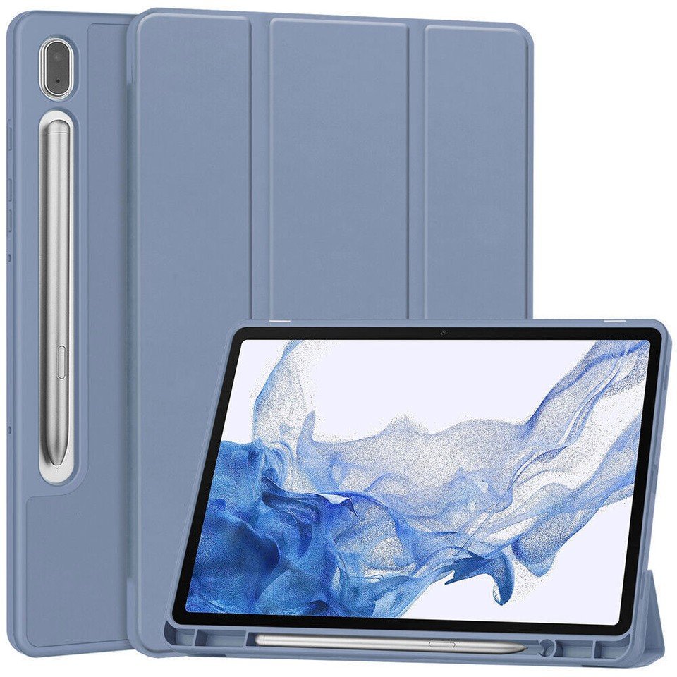 Samsung Galaxy Tab S10 Lite Kalem Şarjına Uygun Kalemlikli Uyku Modlu Stromix Standlı Kapaklı Kılıf SM-X400 Lavanta