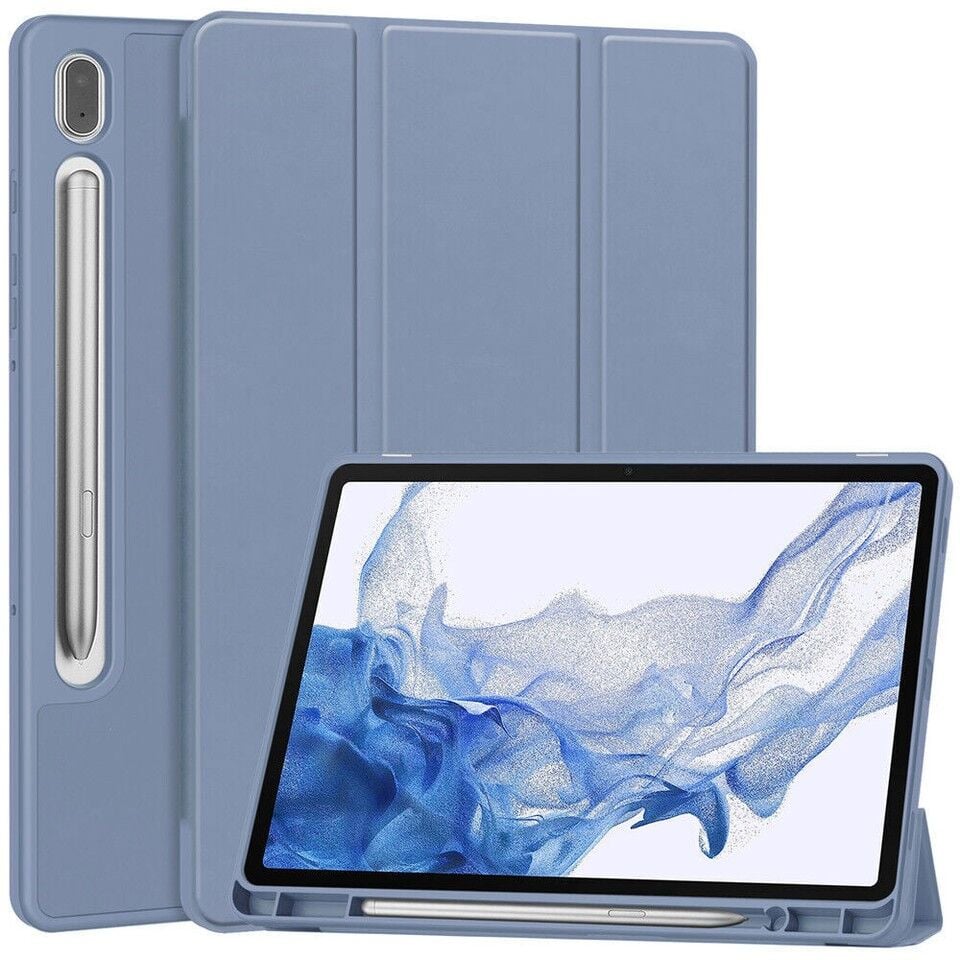 Samsung Galaxy Tab S10 Lite Kalem Şarjına Uygun Kalemlikli Uyku Modlu Stromix Standlı Kapaklı Kılıf SM-X400 Lavanta