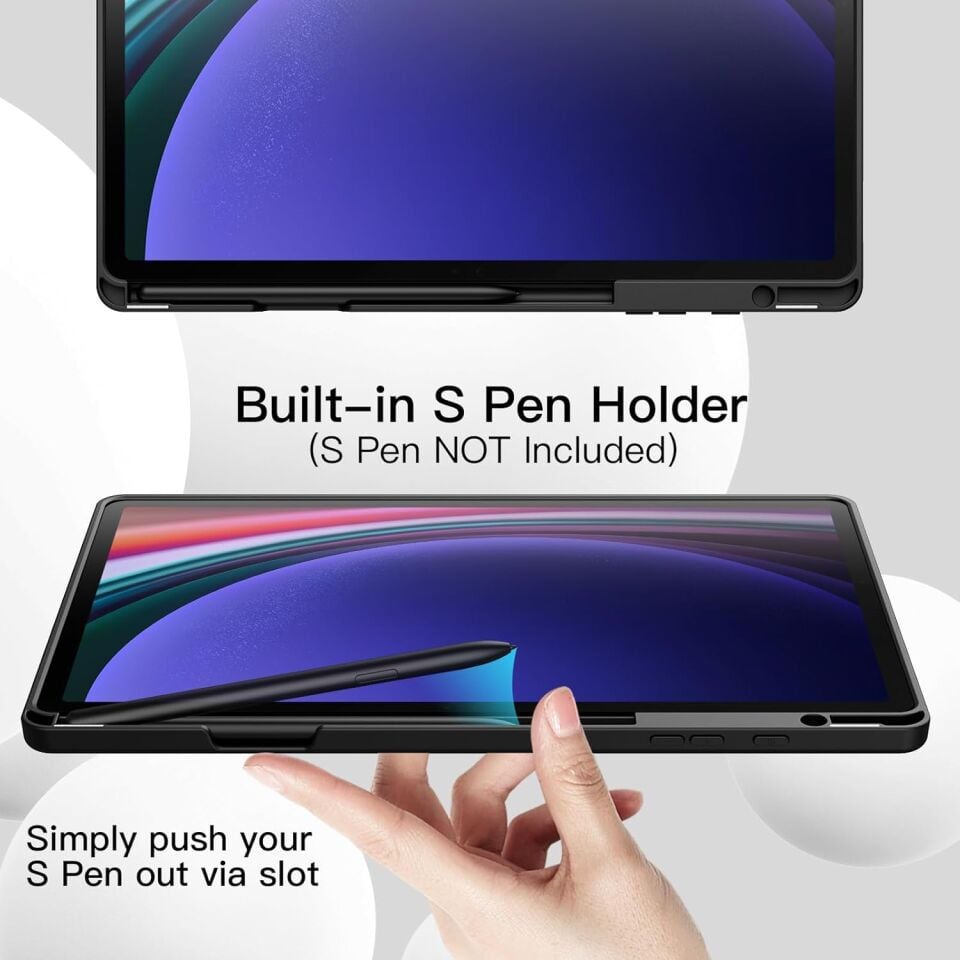 Samsung Galaxy Tab S10 Lite Kalem Şarjına Uygun Kalemlikli Uyku Modlu Stromix Standlı Kapaklı Kılıf SM-X400 Kırmızı