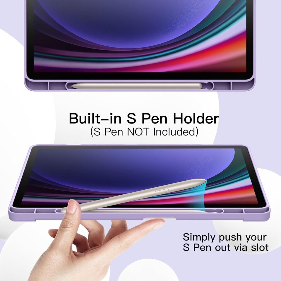 Samsung Galaxy Tab S10 Lite Kalem Şarjına Uygun Kalemlikli Uyku Modlu Stromix Standlı Kapaklı Kılıf SM-X400 Lila