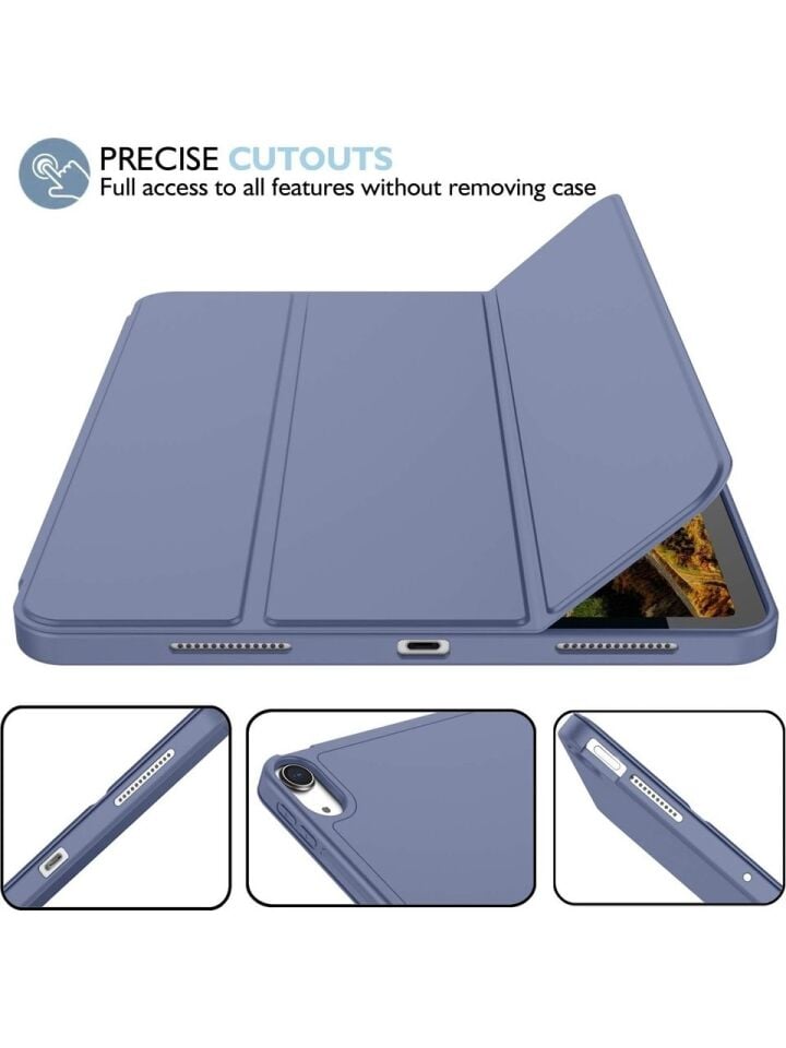 Apple iPad 10. Nesil 10.9 (2022) Kılıf Ekran Koruyucu ve Stylus Kalemli 3'ü 1 Arada Full Gear Set A2696 A2757 A2777 A3162 Lavanta