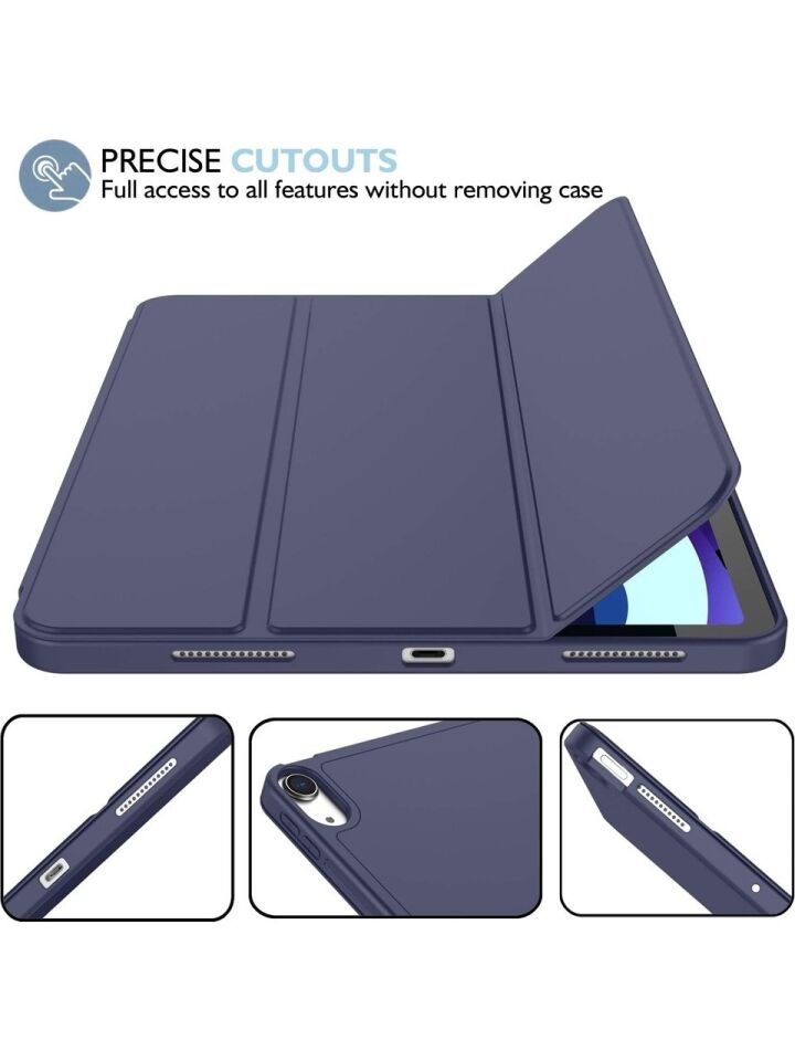 Apple iPad 10. Nesil 10.9 (2022) Kılıf Ekran Koruyucu ve Stylus Kalemli 3'ü 1 Arada Full Gear Set A2696 A2757 A2777 A3162 Lacivert