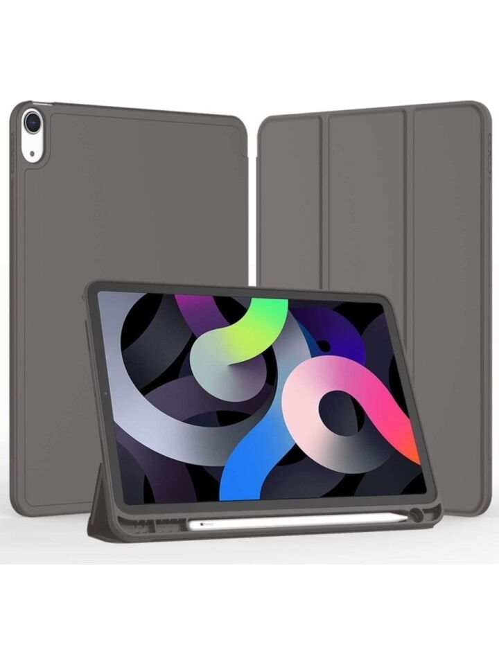 Apple iPad 10. Nesil 10.9 (2022) Kılıf Ekran Koruyucu ve Stylus Kalemli 3'ü 1 Arada Full Gear Set A2696 A2757 A2777 A3162 Füme
