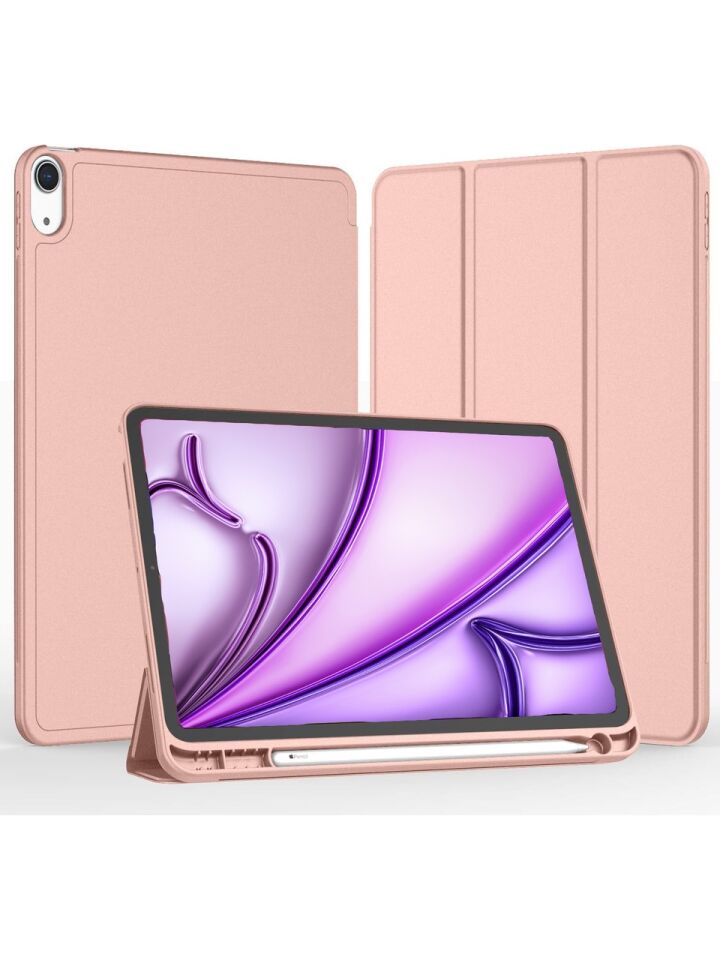 Apple iPad 10. Nesil 10.9 (2022) Kılıf Ekran Koruyucu ve Stylus Kalemli 3'ü 1 Arada Full Gear Set A2696 A2757 A2777 A3162 Rose Gold