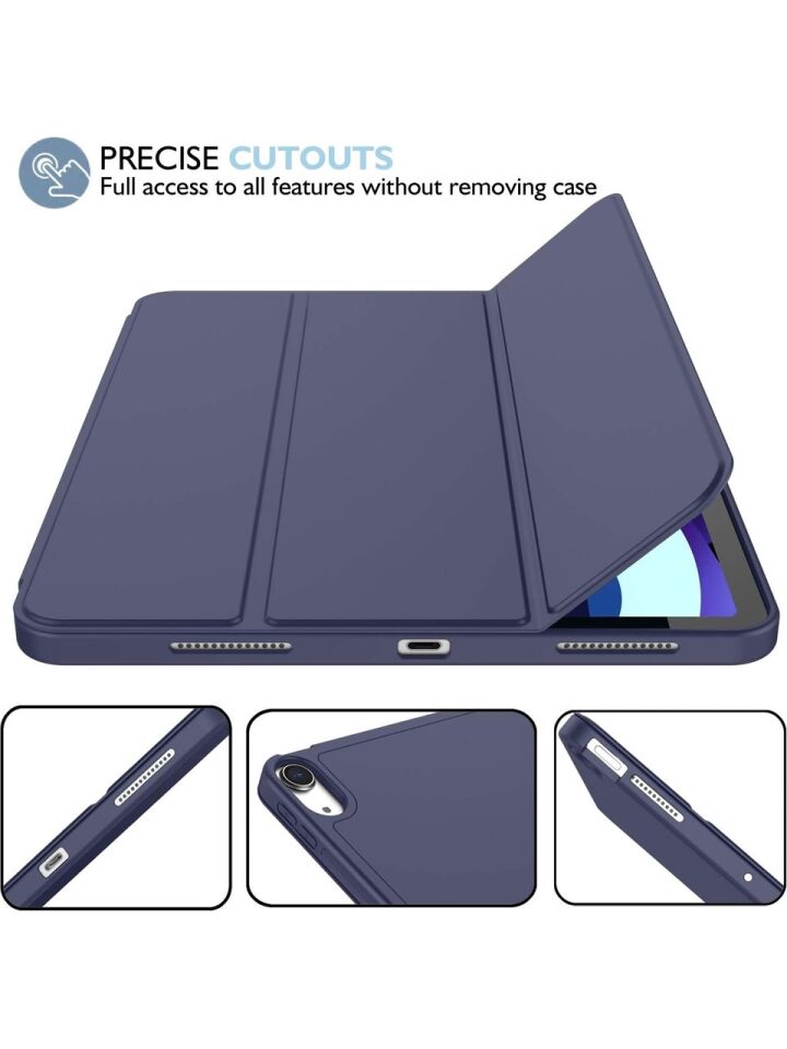 Apple iPad Air 4. Nesil 10.9 (2020) Kılıf Ekran Koruyucu ve Stylus Kalemli 3'ü 1 Arada Full Gear Set A2316 A2324 A2325 A2072 Lacivert