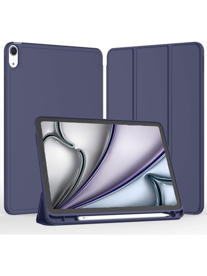 Apple iPad Air 4. Nesil 10.9 (2020) Kılıf Ekran Koruyucu ve Stylus Kalemli 3'ü 1 Arada Full Gear Set A2316 A2324 A2325 A2072 Lacivert