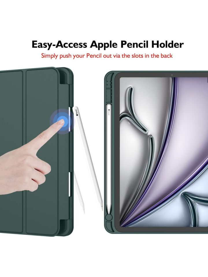 Apple iPad Air 4. Nesil 10.9 (2020) Kılıf Ekran Koruyucu ve Stylus Kalemli 3'ü 1 Arada Full Gear Set A2316 A2324 A2325 A2072 Haki