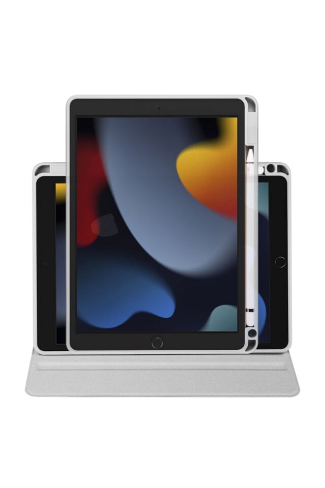 Apple iPad 7. Nesil 10.2 (2019) Yatay Standlı Dönebilen Kalemlikli Darbe Dayanıklı Kılıf A2197 A2200 A2198