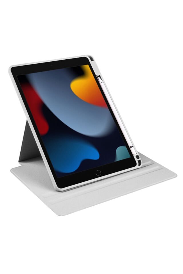 Apple iPad 9. Nesil 10.2 (2021) Yatay Standlı Dönebilen Kalemlikli Darbe Dayanıklı Kılıf A2602 A2604 A2603 A2605
