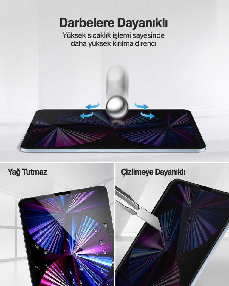 Apple iPad Air 13 M3 Kolay Uygulama Aparatlı Hayalet (Privacy) Temperli 2'li Cam Ekran Koruyucu (Kutulu) - 2 Adet