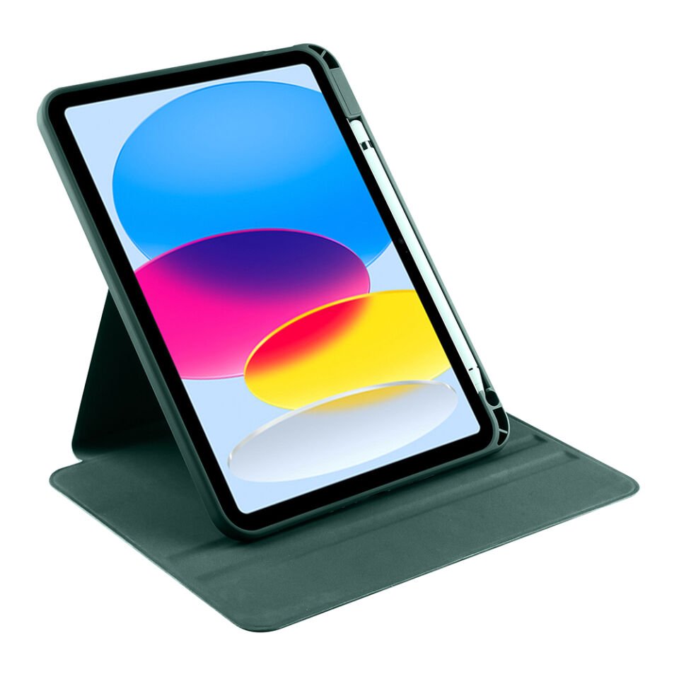 Apple iPad 10. Nesil 10.9 Inc Yatay ve Dikey Dönebilen Standlı Kalem Şarjına Uygun Darbe Dayanıklı Thermix Kılıf Koyu Yeşil