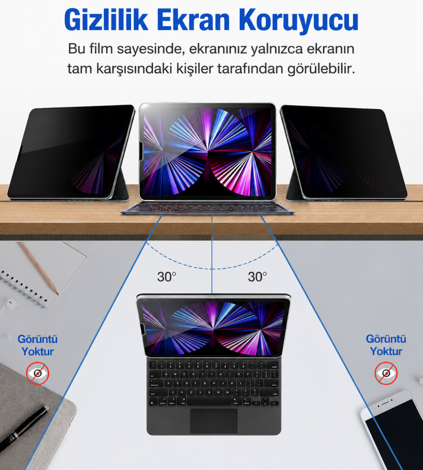 Samsung Galaxy Tab S9 Ultra Kolay Uygulama Aparatlı Hayalet (Privacy) Temperli 2'li Cam Ekran Koruyucu (Kutulu) - 2 Adet X910 X916
