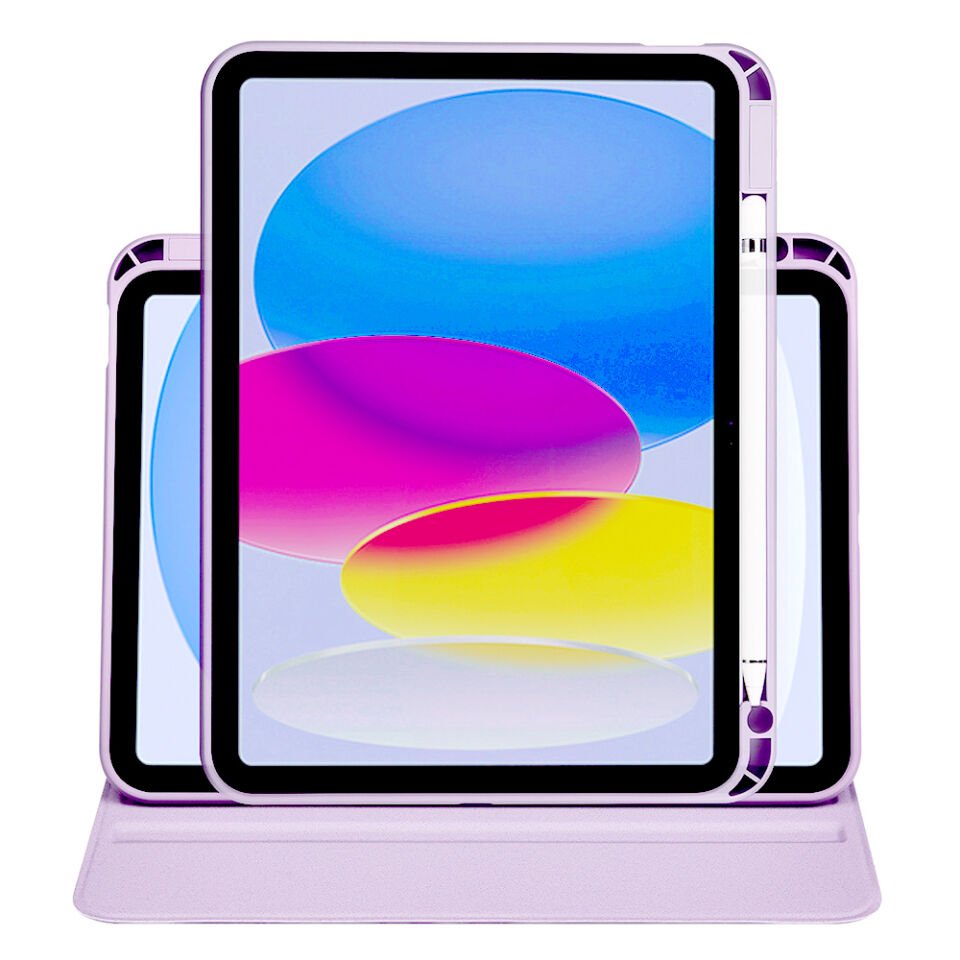 Apple iPad A16 11 Inc (2025) Yatay ve Dikey Dönebilen Standlı Kalem Şarjına Uygun Darbe Dayanıklı Thermix Kılıf Lila