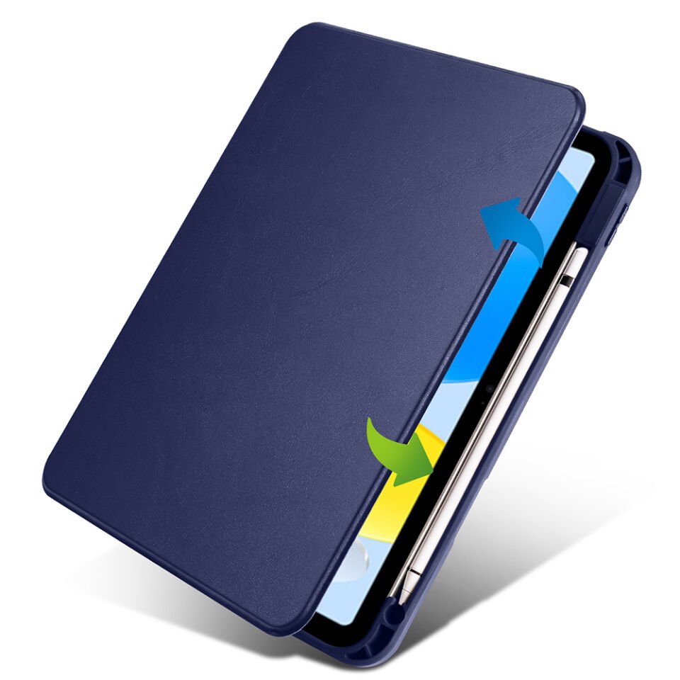 Apple iPad A16 11 Inc (2025) Yatay ve Dikey Dönebilen Standlı Kalem Şarjına Uygun Darbe Dayanıklı Thermix Kılıf Lacivert