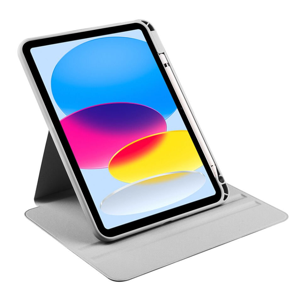 Apple iPad A16 11 Inc (2025) Yatay ve Dikey Dönebilen Standlı Kalem Şarjına Uygun Darbe Dayanıklı Thermix Kılıf Gri