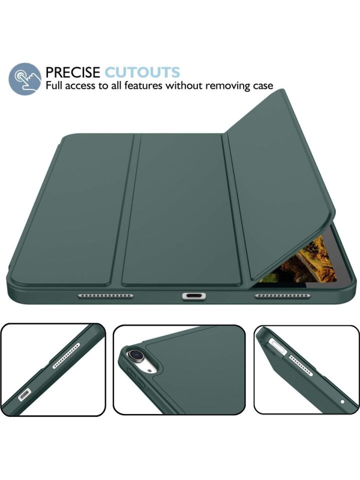 Apple iPad Air 11 Inc M2 (2024) Kılıf Ekran Koruyucu ve Stylus Kalemli 3'ü 1 Arada Full Gear Set A2902 A2903 A2904 Haki