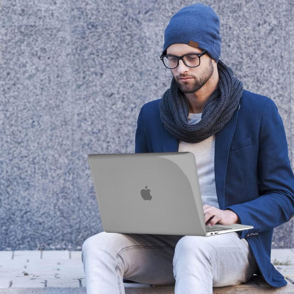 Apple MacBook Air 15.3 M5 Çipli 2026 Darbelere Dayanıklı Ön Arka Clear Parlak Kapak Kılıf ve Koruyucu Set A3448 3241 Şeffaf