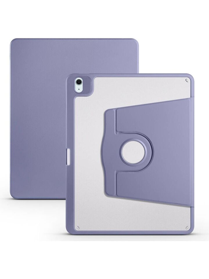 Apple iPad Air 13 M2 Yatay ve Dikey Dönebilen Standlı Kalem Şarjına Uygun Darbe Dayanıklı Thermix Kılıf Lavanta