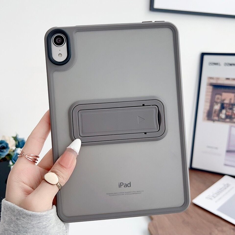 Five-E Apple iPad Pro 11 M5 (2025) Uyumlu Yatay Stand Olabilen Antishock Köşe ve Kamera Korumalı Arka Yüzeyi Mat Threxi Kılıf