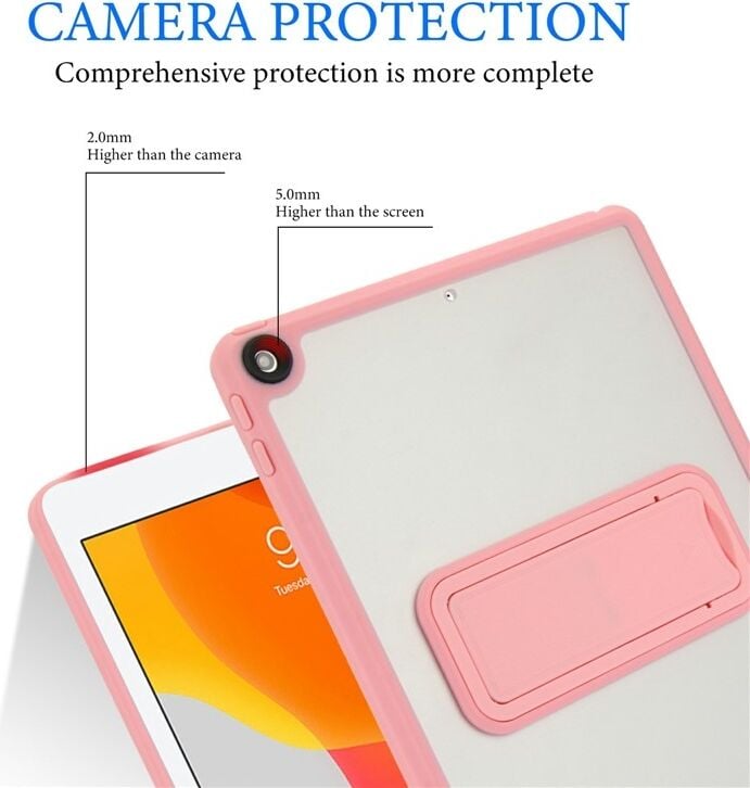 Apple iPad 9. Nesil (2021) 10.2 Uyumlu Yatay Stand Olabilen Antishock Köşe ve Kamera Korumalı Arka Yüzeyi Mat Threxi Kılıf A2602 A2604