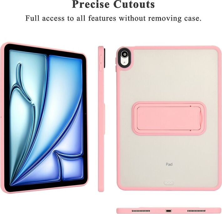 Apple iPad Air 11 Inc M2 (2024) Uyumlu Yatay Stand Olabilen Antishock Köşe ve Kamera Korumalı Arka Yüzeyi Mat Threxi Kılıf A2902 A2903