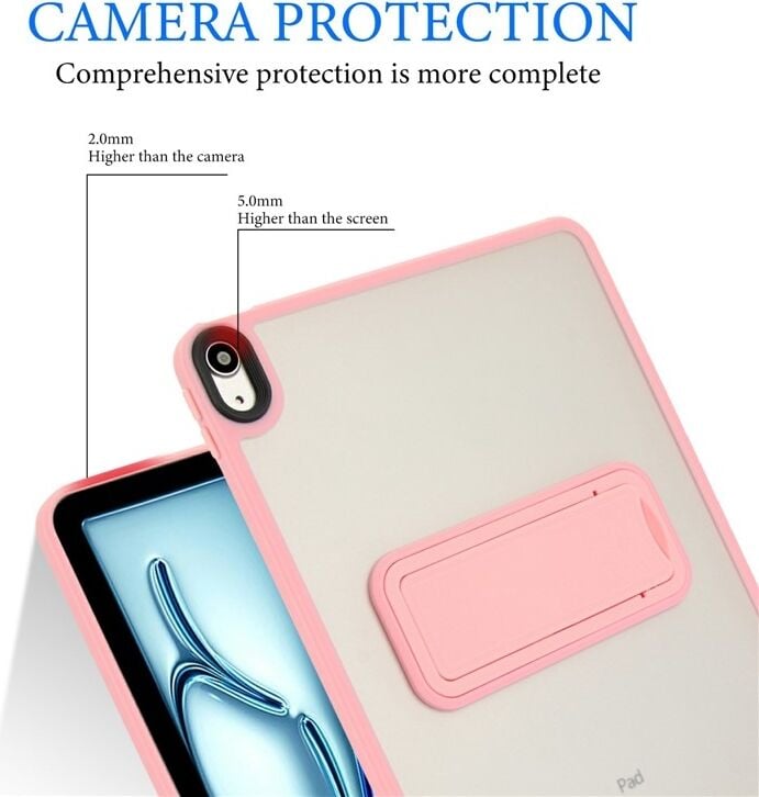 Apple iPad Air 11 Inc M2 (2024) Uyumlu Yatay Stand Olabilen Antishock Köşe ve Kamera Korumalı Arka Yüzeyi Mat Threxi Kılıf A2902 A2903
