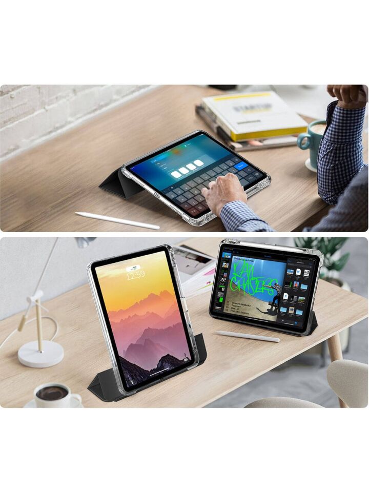 Apple iPad Pro 11 M4 (2024) i-Adapt Essential Ekran Koruyucu Stylus Kalem ve Kılıf Set Açık Mavi