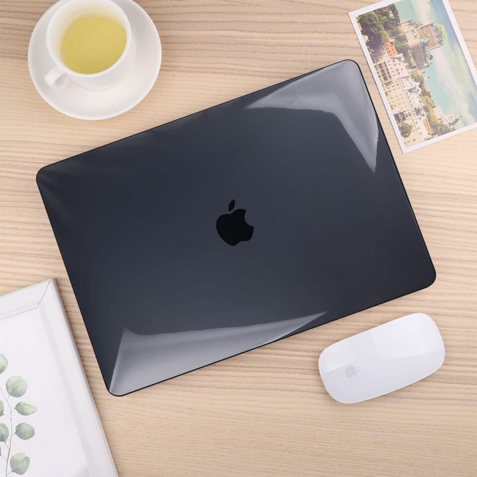 Apple MacBook Air 15.3 M5 Çipli 2026 Darbelere Dayanıklı Ön Arka Clear Parlak Kapak Kılıf ve Koruyucu Set A3448 3241 Siyah