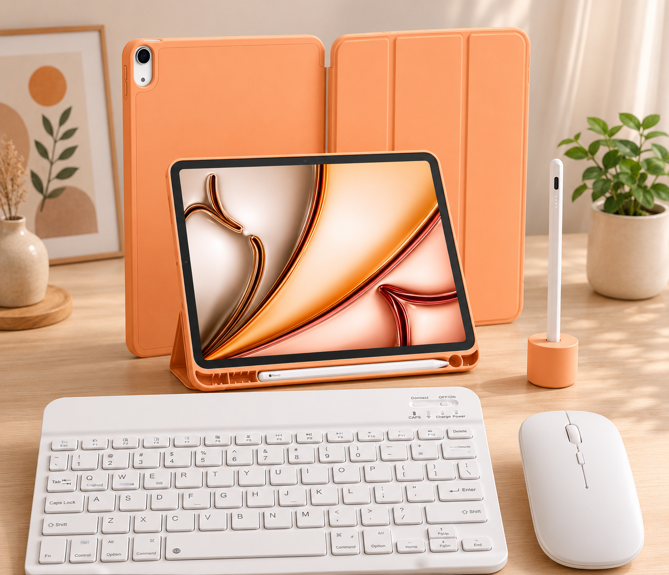 Five-E Apple iPad 11. Nesil (A16) 11 Inc (2025) SlatePro Yatay Standlı Türkçe Klavye Mouse Kalem ve Kılıf Seti A3354 A3355