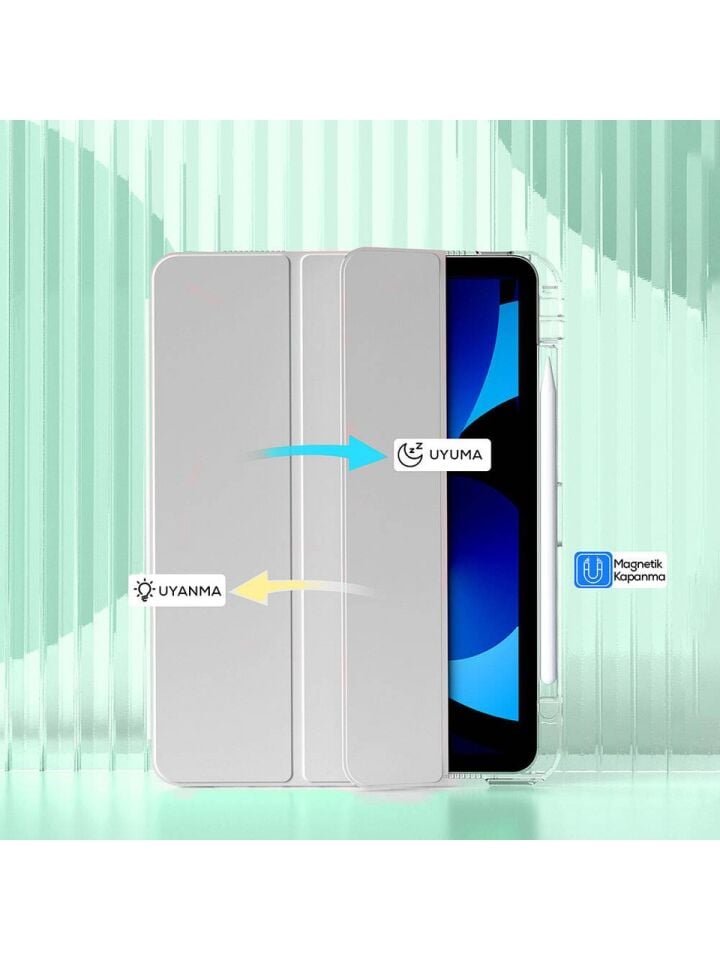Apple iPad Air 11 M4 (2026) i-Adapt Essential Ekran Koruyucu Stylus Kalem ve Kılıf Set Gri