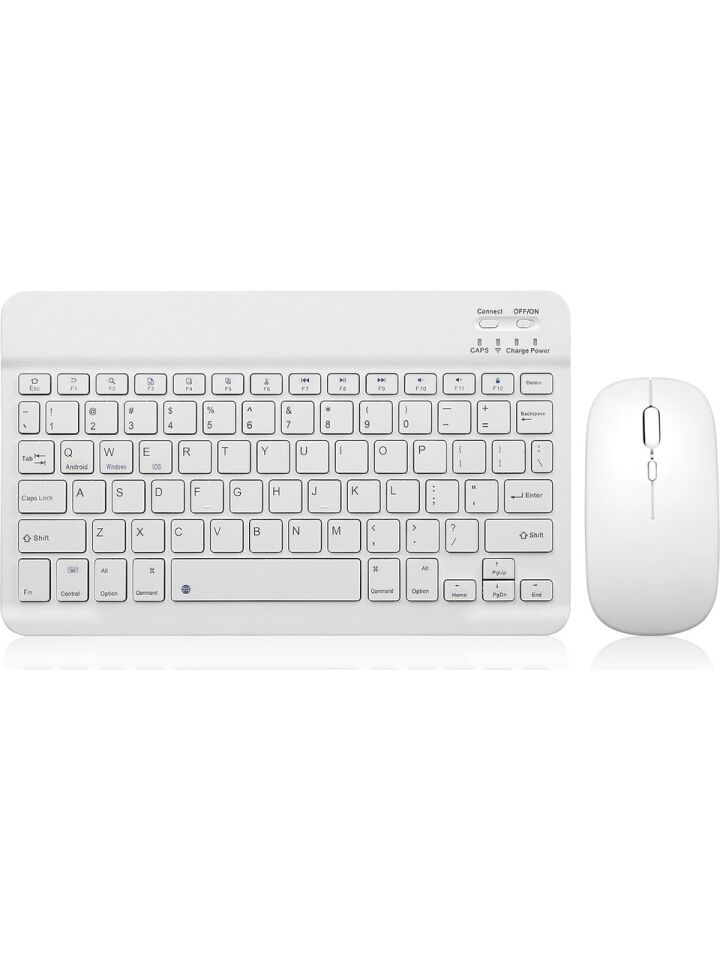 Five-E Apple iPad Air 11 M2-M3 SlatePro Yatay Standlı Türkçe Klavye Mouse Kalem ve Kılıf Seti A2902 A3266