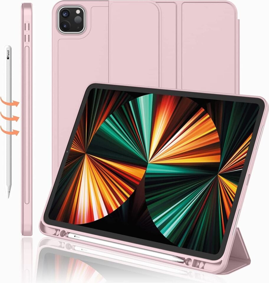 Five-E Apple iPad Pro 12.9 4-5-6. Nesil SlatePro Yatay Standlı Türkçe Klavye Mouse Kalem ve Kılıf Seti A2229 A2378 A2436