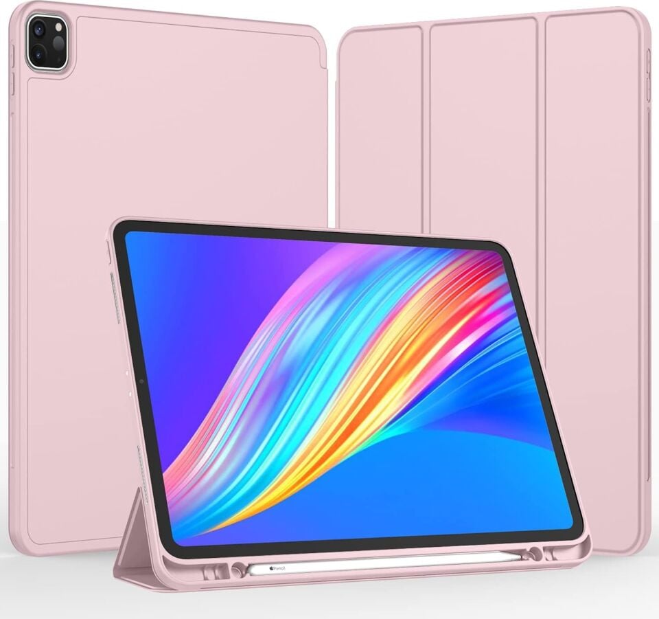 Five-E Apple iPad Pro 12.9 4-5-6. Nesil SlatePro Yatay Standlı Türkçe Klavye Mouse Kalem ve Kılıf Seti A2229 A2378 A2436