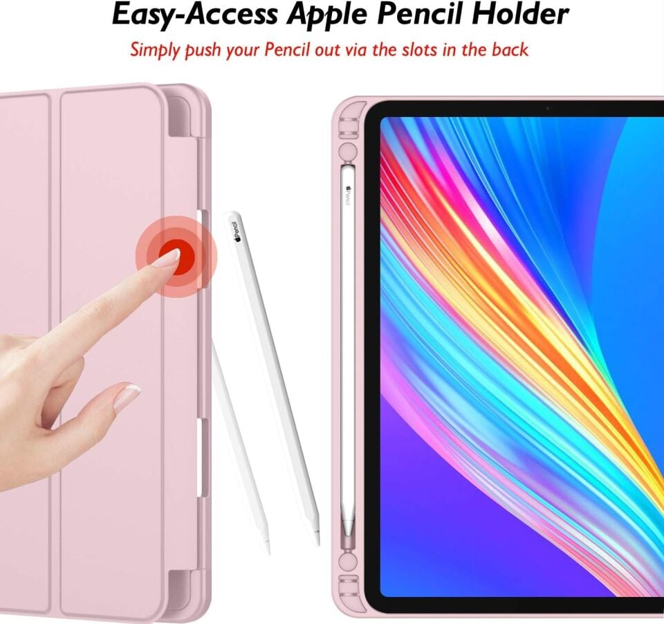 Five-E Apple iPad Pro 12.9 4-5-6. Nesil SlatePro Yatay Standlı Türkçe Klavye Mouse Kalem ve Kılıf Seti A2229 A2378 A2436