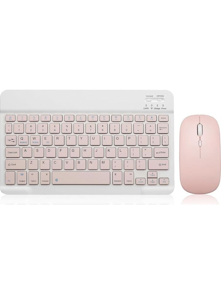 Five-E Apple iPad Pro 12.9 4-5-6. Nesil SlatePro Yatay Standlı Türkçe Klavye Mouse Kalem ve Kılıf Seti A2229 A2378 A2436