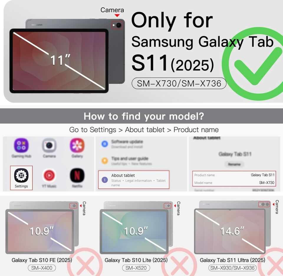 Five-E Samsung Galaxy Tab S11 11 Inc SlatePro Yatay Standlı Türkçe Klavye Mouse Kalem ve Kılıf Seti SM-X730