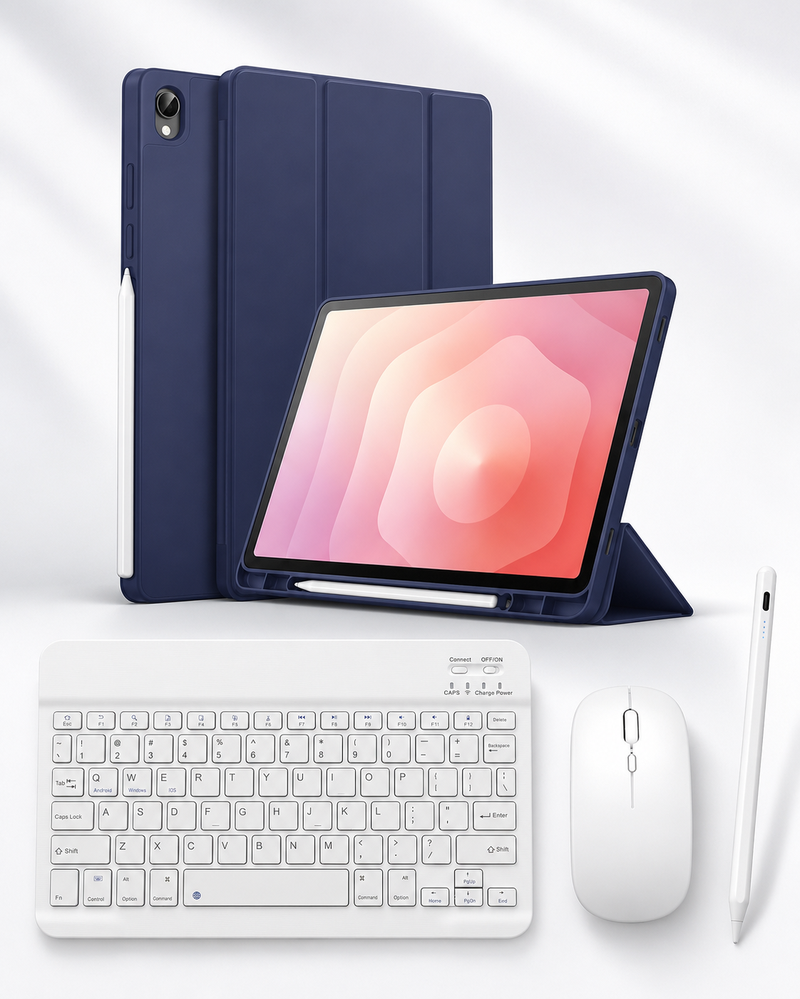Five-E Samsung Galaxy Tab S11 11 Inc SlatePro Yatay Standlı Türkçe Klavye Mouse Kalem ve Kılıf Seti SM-X730