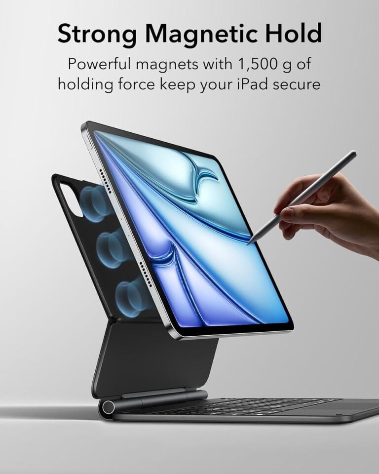 Apple iPad Air 11 Inç M4 (2026) LED Aydınlatmalı Touchpadli Manyetik Kapaklı Bluetoothlu Magic Türkçe Q Klavyeli Kılıf