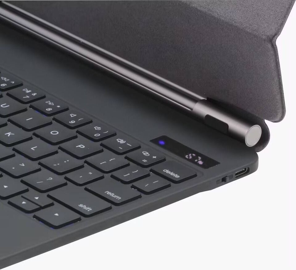 Apple iPad Air 11 Inç M4 (2026) LED Aydınlatmalı Touchpadli Manyetik Kapaklı Bluetoothlu Magic Türkçe Q Klavyeli Kılıf