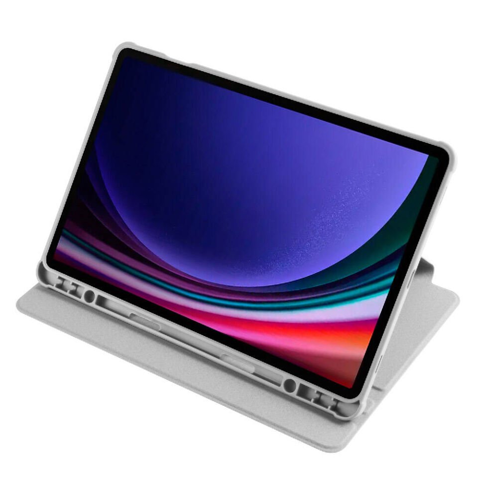 Samsung Galaxy Tab S9 Yatay ve Dikey Dönebilen Standlı Kalem Şarjına Uygun Darbe Dayanıklı Thermix Kılıf Gri