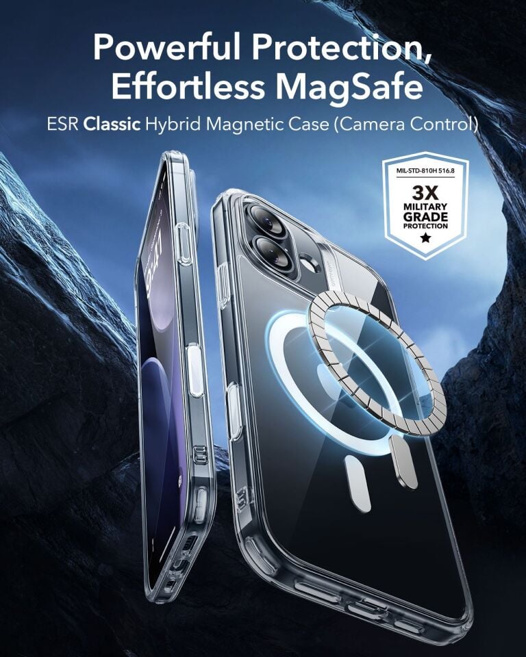 ESR Apple iPhone 17 Classic Hybrid Kamera Kontrol Koruma Butonlu Magsafe Kapak