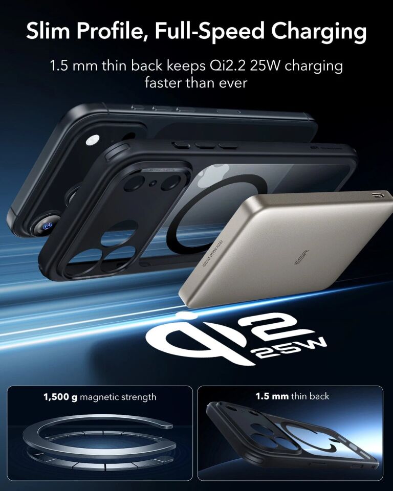 ESR Apple iPhone 17 Pro Max Classic Hybrid Kamera Kontrol Koruma Butonlu Magsafe Kapak Siyah