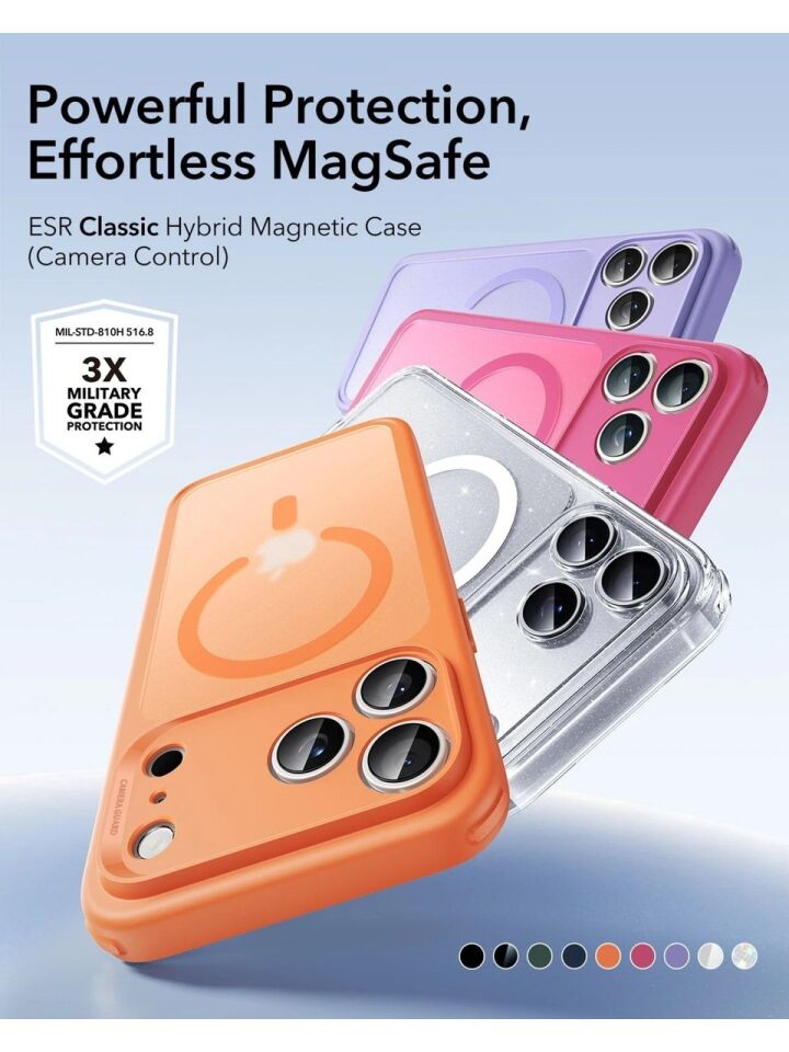 ESR Apple iPhone 17 Pro Max Classic Hybrid Kamera Kontrol Koruma Butonlu Magsafe Kapak Pembe