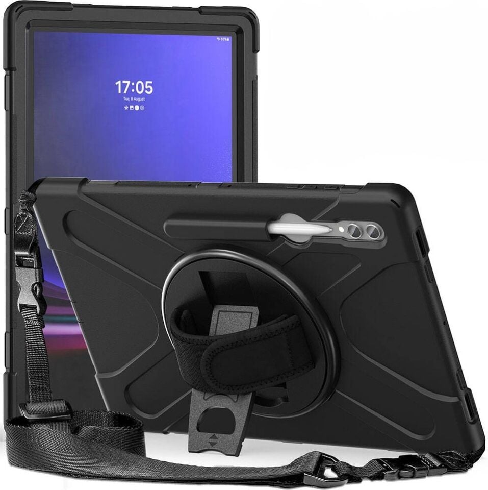 Five-E Samsung Galaxy Tab S11 Ultra Zırhlı Armour Defender Askılı Kılıf Sm - X930