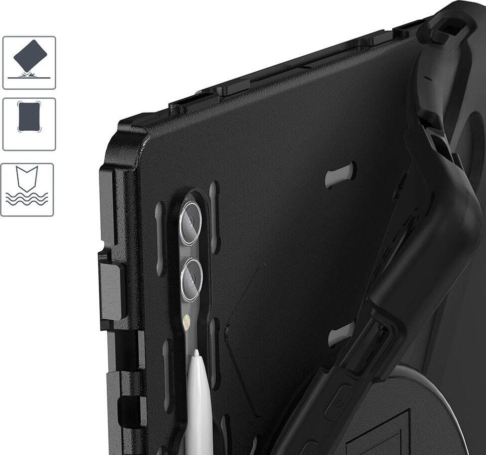 Five-E Samsung Galaxy Tab S11 Ultra Zırhlı Armour Defender Askılı Kılıf Sm - X930