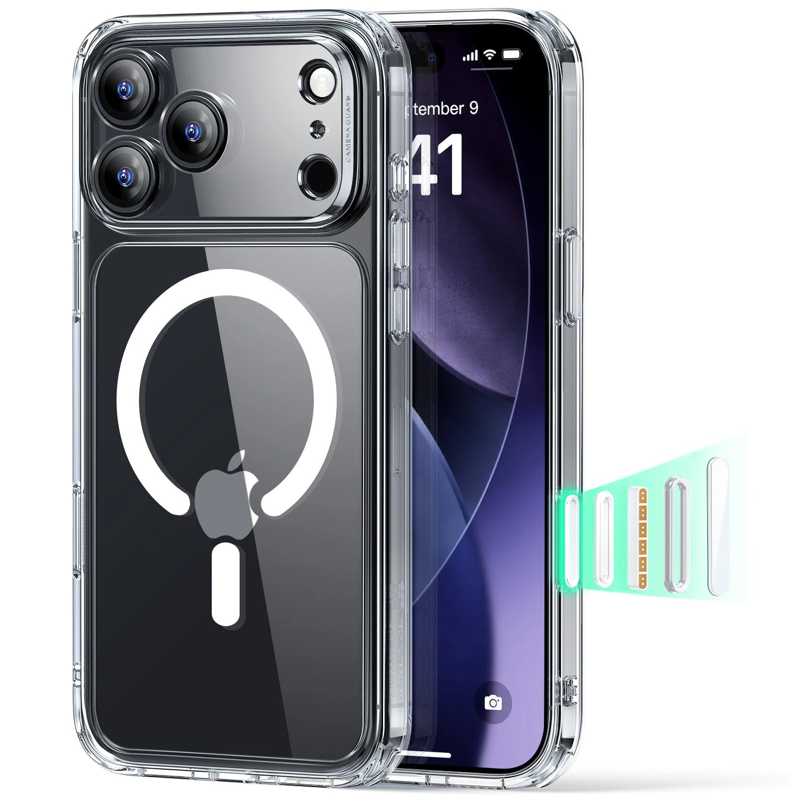 ESR Apple iPhone 17 Pro Classic Hybrid Kamera Kontrol Koruma Butonlu Magsafe Kapak Şeffaf