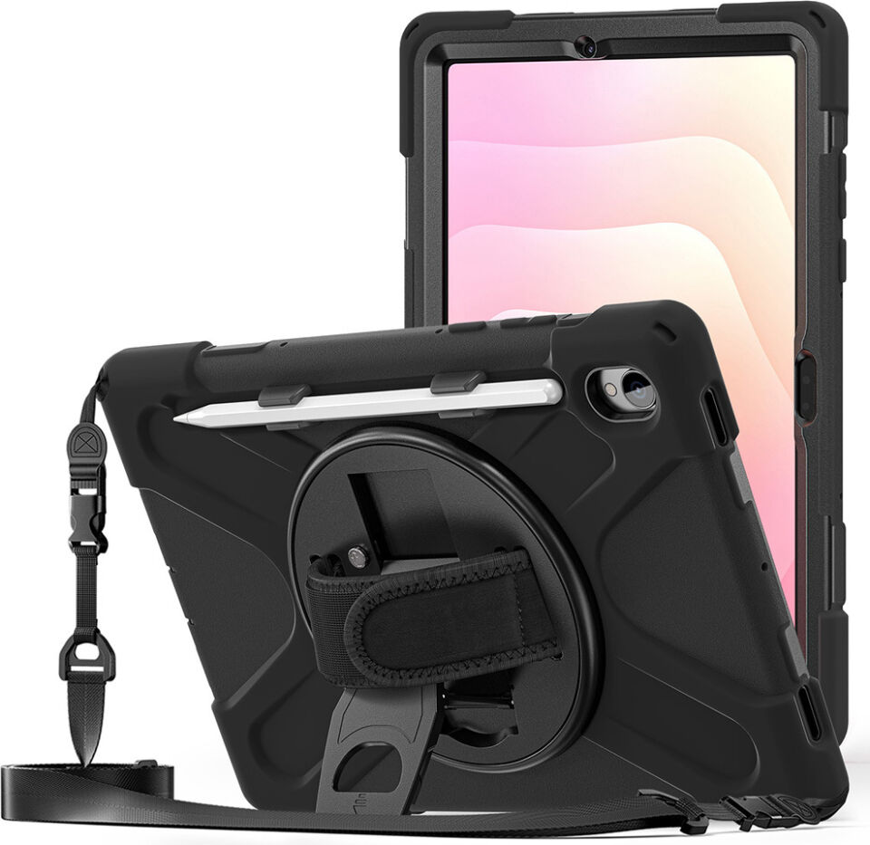 Five-E Samsung Galaxy Tab S11 2025 Zırhlı Armour Defender Askılı Kılıf Sm- X730