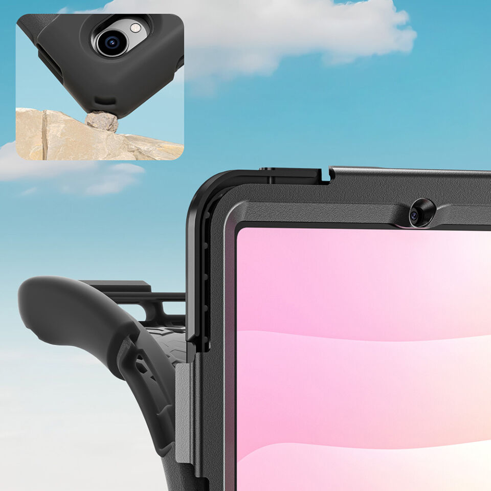 Five-E Samsung Galaxy Tab S11 2025 Zırhlı Armour Defender Askılı Kılıf Sm- X730